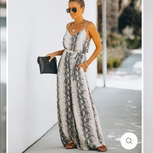 VICI Ophidia Pocketed Snakeprint Jumpsuit